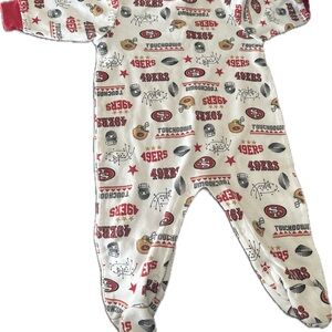 49ers Kids One Piece Pajama - Red and White